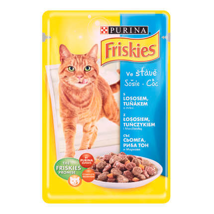 Friskies Adult Saszetka z łososiem, tuńczykiem i marchewką