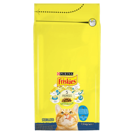 Friskies Sterilized Karma dla kotów z mieszanką łososia i tuńczyka z warzywami 1,5 kg
