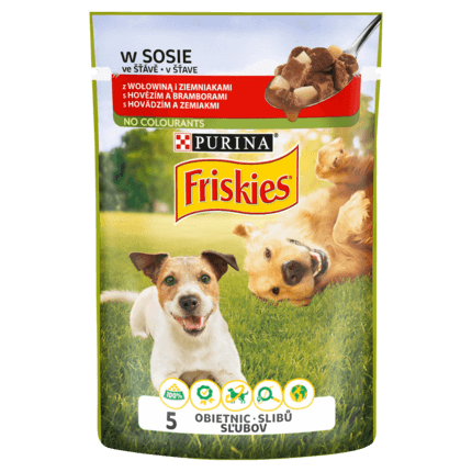 Friskies Karma dla psów w sosie z wołowiną i ziemniakami 100 g