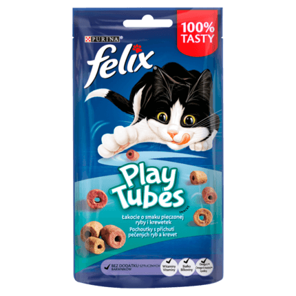 Felix® Play Tubes Łakocie o smaku pieczonej ryby i krewetek 50 g