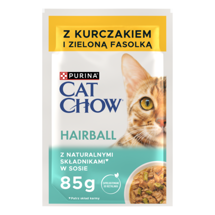 Purina® Cat Chow® Hairball to doskonałe połączenie smaku i wartości odżywczych, które spełniają wszystkie potrzeby Twojego do
