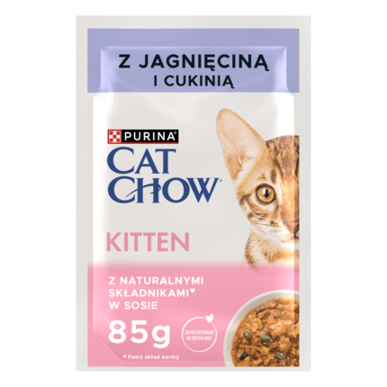 PURINA® CAT CHOW® Kitten z jagnięciną i cukinią w sosie dla kociąt