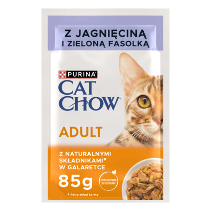 PURINA® CAT CHOW® Adult z Jagnięciną i zieloną fasolką w sosie dla dorosłych kotów