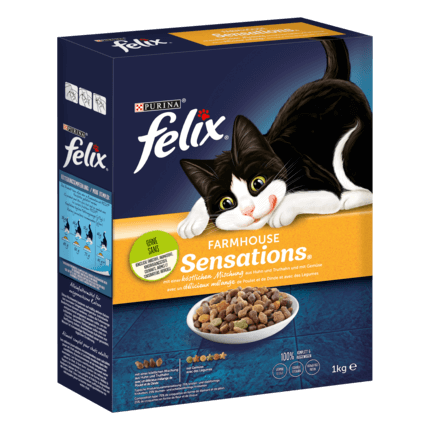 Felix® Farmhouse Sensations® z pyszną mieszanką Kurczaka i Indyka i z warzywami