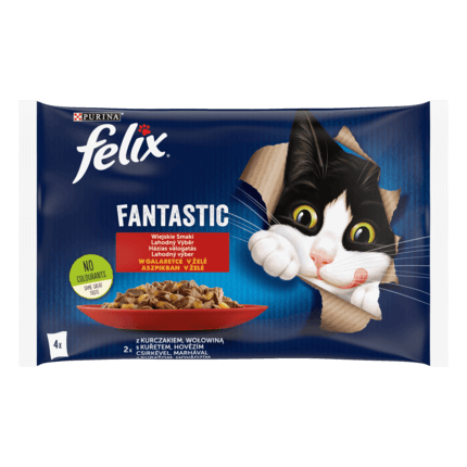Felix® Fantastic - 4 saszetki z wołowiną i kurczakiem
