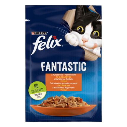 Felix Fantastic Karma dla kotów z kurczakiem i pomidorami w galaretce 85 g
