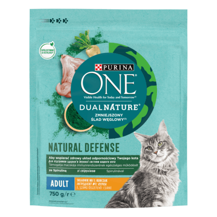 Purina ONE DualNature™ Spirulina Adult Kurczak jako pierwszy składnik