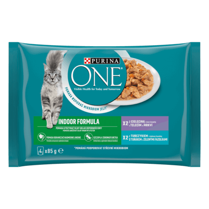 Purina One Indoor z cielęciną oraz z tuńczykiem mokra karma dla kota