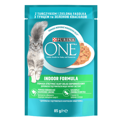 Purina One Indoor z tuńczykiem i zielona fasolką