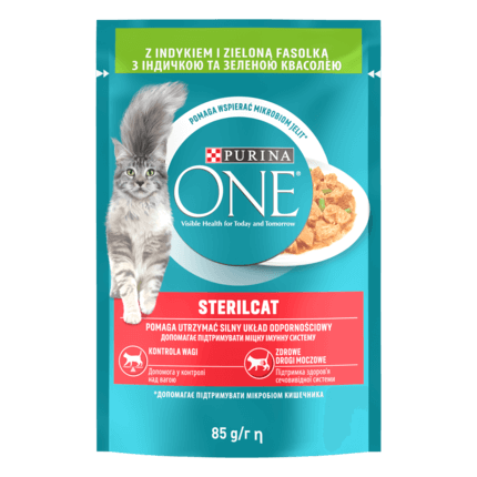 Purina One Sterilcat z indykiem i zieloną fasolką mokra karma dla kota