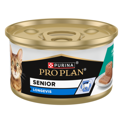 PRO PLAN ® Senior 7+ LONGEVIS®, Karma mokra dla starszych kotów, Mus z Tuńczykiem