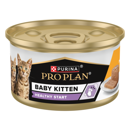 PRO PLAN® BABY KITTEN Healthy Start, Karma mokra dla najmłodszych kociąt w okresie odsadzania od matki, Mus Bogaty w Kurczaka