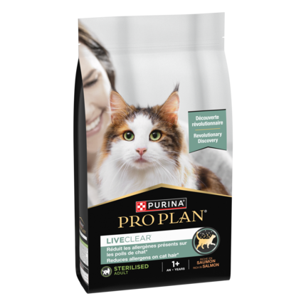 Karma sucha dla kotów dorosłych po zabiegu sterylizacji PRO PLAN LIVECLEAR Sterilised Adult 1+, Bogata w Łososia