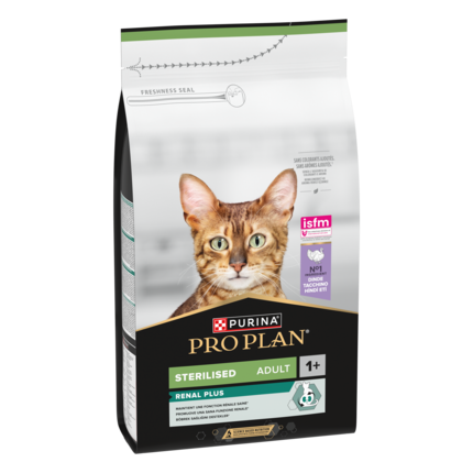 PRO PLAN® STERILISED Adult RENAL PLUS, Karma sucha dla kotów dorosłych po zabiegu sterylizacji, Bogata w Indyka