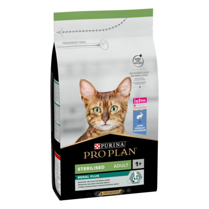 PRO PLAN® STERILISED Adult RENAL PLUS, Karma sucha dla kotów dorosłych po zabiegu sterylizacji, z Królikiem