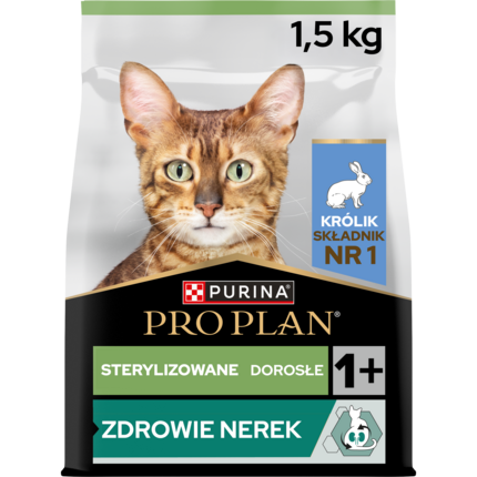 PRO PLAN® STERILISED Adult RENAL PLUS, Karma sucha dla kotów dorosłych po zabiegu sterylizacji, z Królikiem