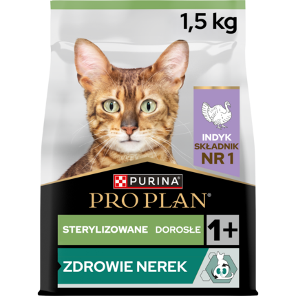 PRO PLAN® STERILISED Adult RENAL PLUS, Karma sucha dla kotów dorosłych po zabiegu sterylizacji, Bogata w Indyka
