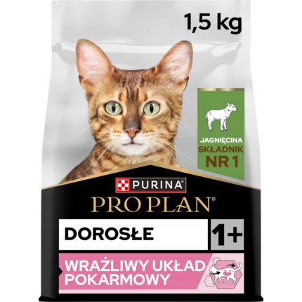 PRO PLAN® Adult DELICATE DIGESTION, Karma sucha dla kotów dorosłych z wrażliwym układem pokarmowym, Bogata w Jagnięcinę