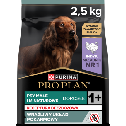 PRO PLAN® SENSITIVE DIGESTION, Karma sucha bezzbożowa dla dorosłych psów ras małych i miniaturowych z wrażliwym układem pokar