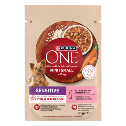 Purina ONE® Mini <10 kg Sensitive z Łososiem 85g
