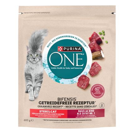 PURINA ONE ® BEZZBOŻOWA receptura dla kotów wysterylizowanych, Bogata w Wołowinę