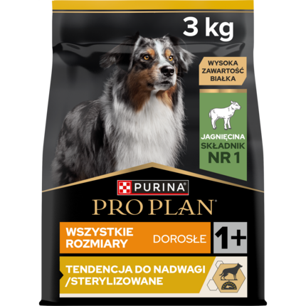 PRO PLAN® LIGHT/STERILISED, Karma sucha dla dorosłych psów z tendencją do nadwagi lub po zabiegu sterylizacji, Bogata w Jagni
