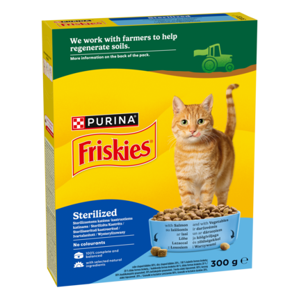 Purina Friskies® Sterilized sucha karma dla dorosłych kotów z Łososiem i Warzywami