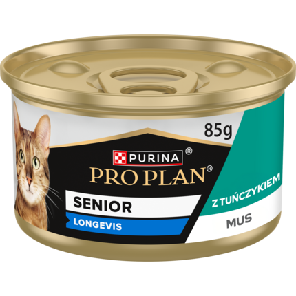 PRO PLAN ® Senior 7+ LONGEVIS®, Karma mokra dla starszych kotów, Mus z Tuńczykiem