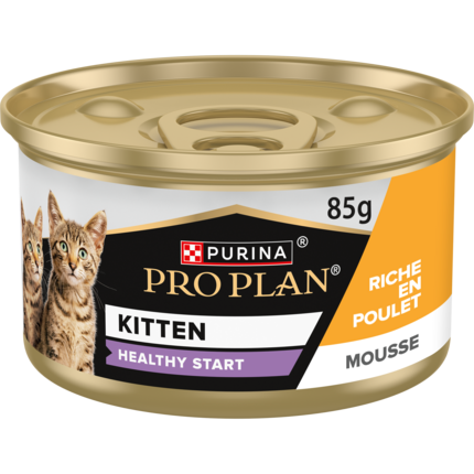 PRO PLAN® Kitten HEALTHY START, Karma mokra dla kociąt, Delikatny mus Bogaty w Kurczaka