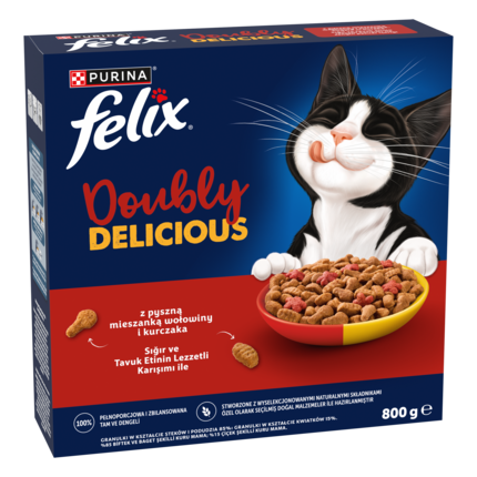 Felix® Doubly Delicious z pyszną mieszanką wołowiny i kurczaka, bogata w buraka