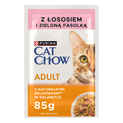 Cat Chow Adult Łosoś z fasolką w galaretce – mokra karma dla kotów
