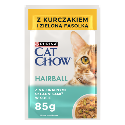 PURINA® CAT CHOW® Hairball z kurczakiem i zieloną fasolką w sosie