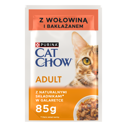 Cat Chow Adult Wołowina z bakłażanem w galaretce mokra karma dla kotów