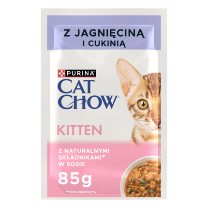 PURINA® CAT CHOW® Kitten z jagnięciną i cukinią w sosie dla kociąt