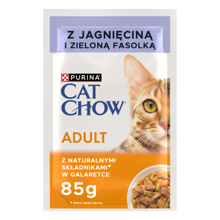 Cat Chow Adult Jagnięcina z fasolką w sosie – mokra karma dla kotów