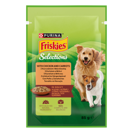 Friskies® Adult z kurczakiem i marchewką w sosie