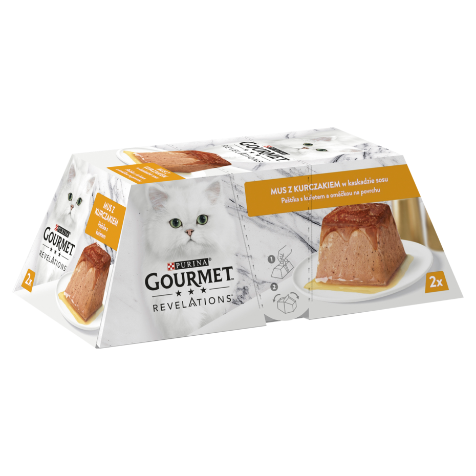 Gourmet™ Revelations Karma dla kotów mus z kurczakiem w kaskadzie sosu 114 g (2 x 57 g)
