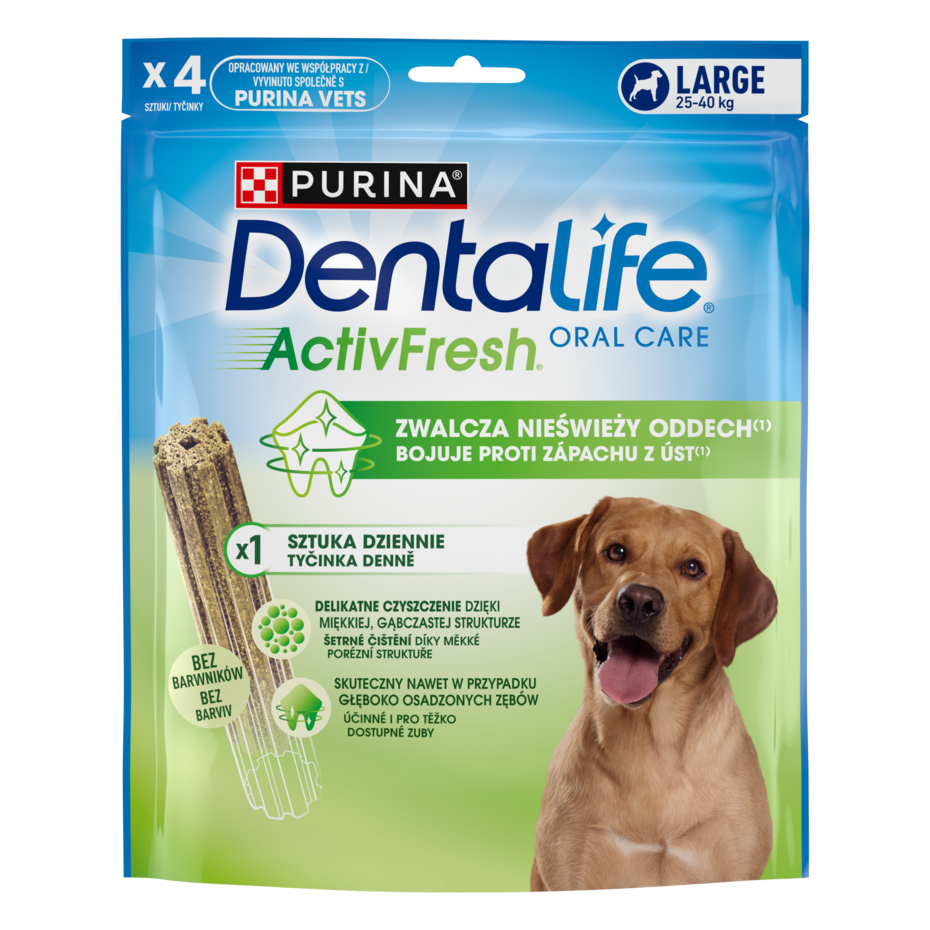Purina® DentaLife® ActivFresh Uzupełniająca karma dla dużych psów