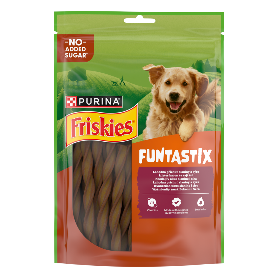 Friskies® Funtastix o smaku bekonu i sera