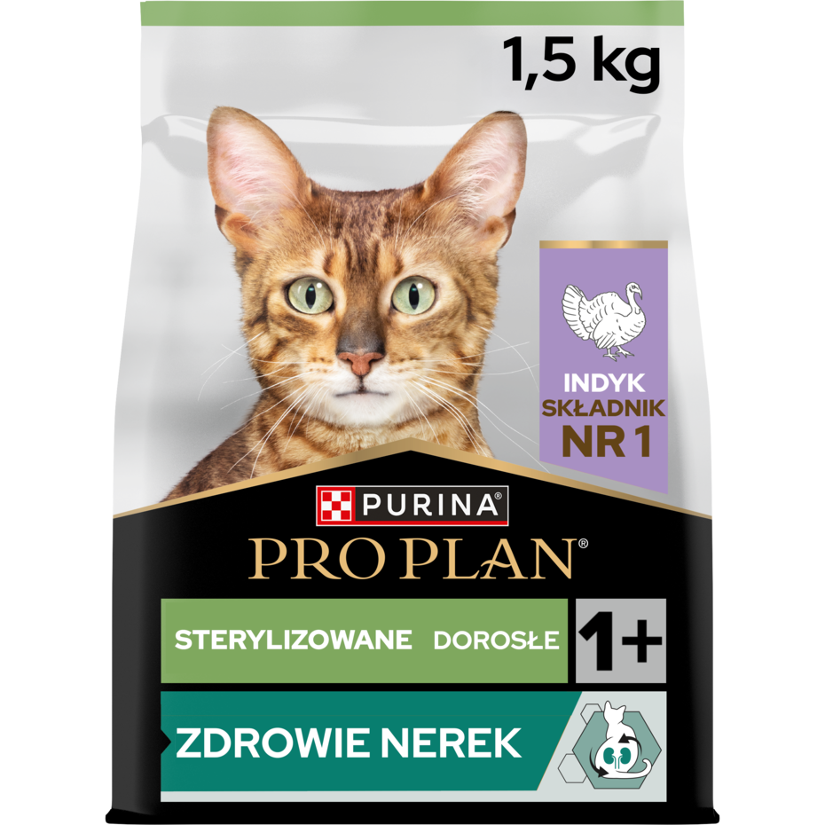 PRO PLAN® STERILISED Adult RENAL PLUS, Karma sucha dla kotów dorosłych po zabiegu sterylizacji, Bogata w Indyka