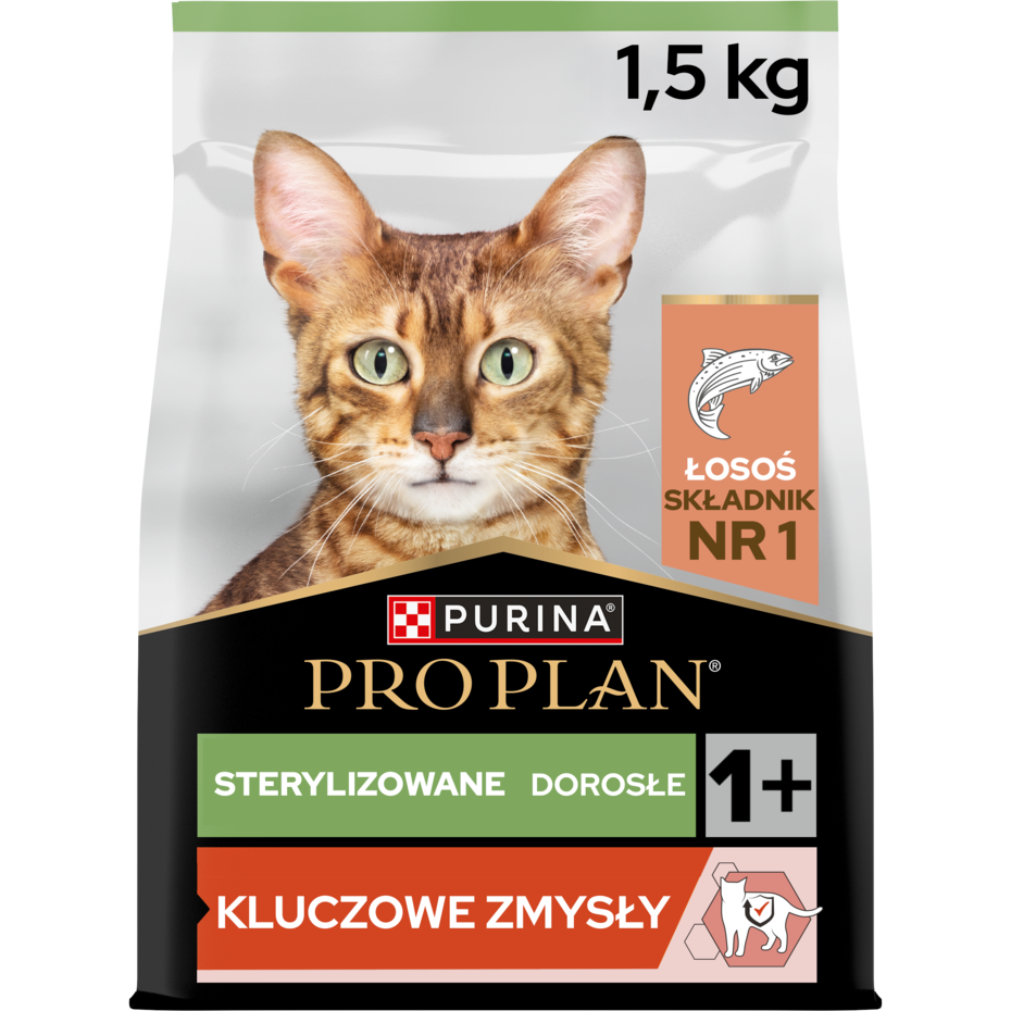 PRO PLAN® Sterilised Adult VITAL FUNCTIONS, Karma sucha dla kotów dorosłych po zabiegu sterylizacji, Bogata w Łososia