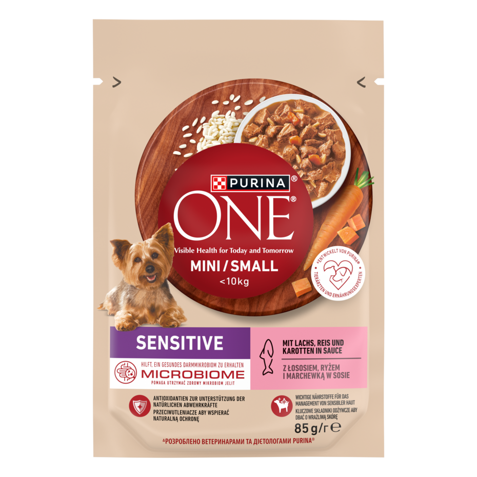 Purina ONE® Mini <10 kg Sensitive z Łososiem 85g