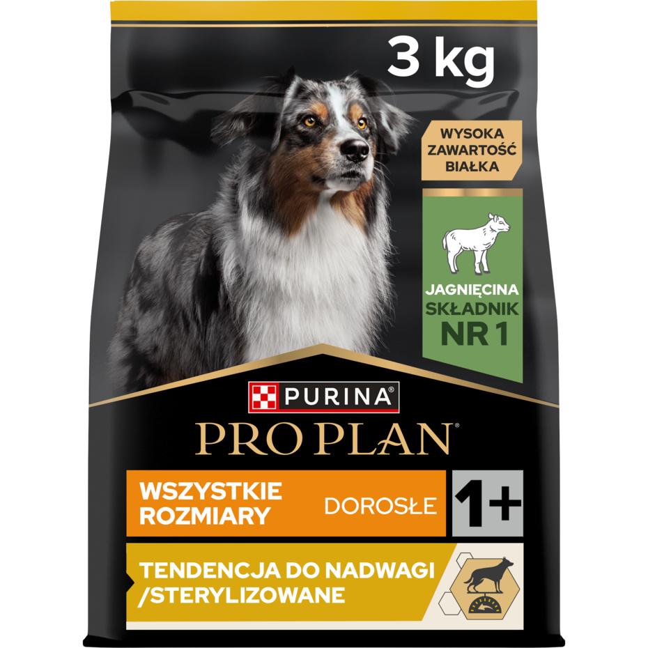 PRO PLAN® LIGHT/STERILISED, Karma sucha dla dorosłych psów z tendencją do nadwagi lub po zabiegu sterylizacji, Bogata w Jagni
