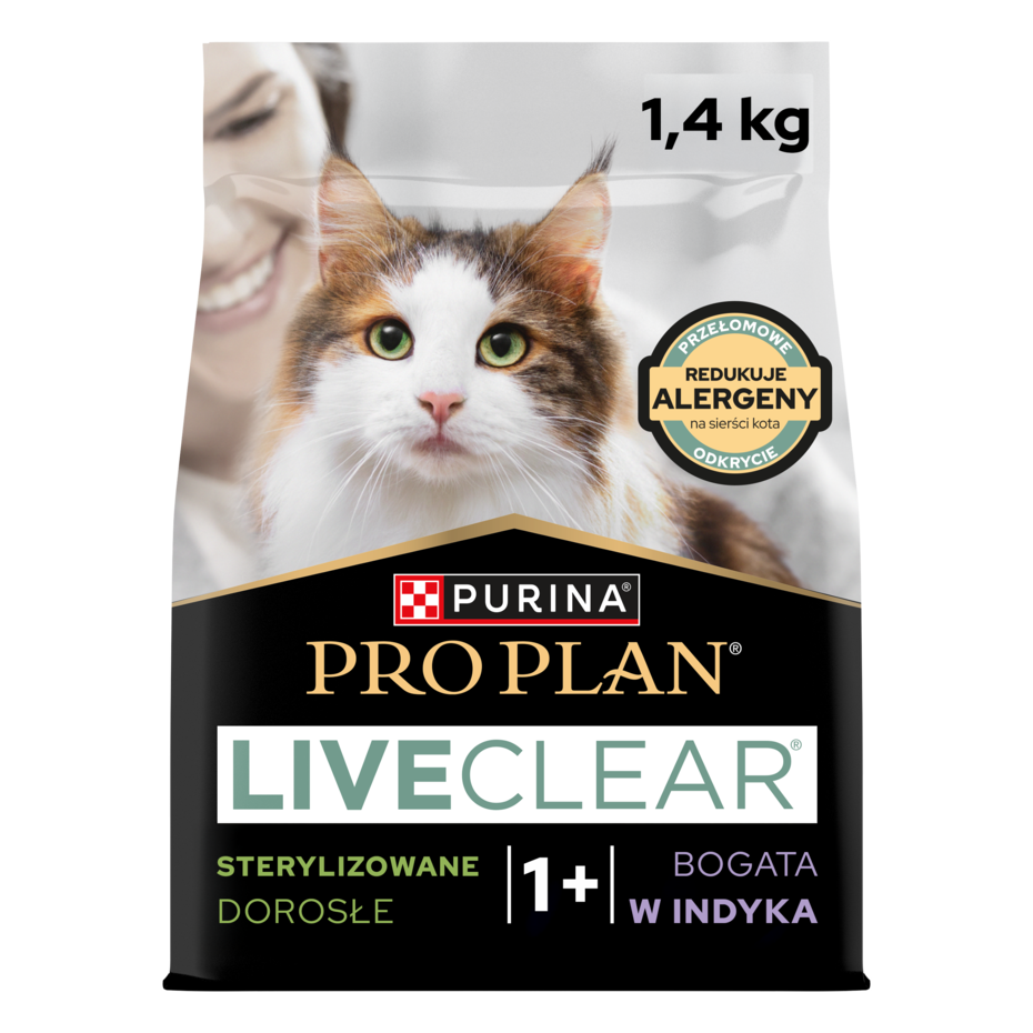 PRO PLAN® LIVECLEAR® Sterilised Adult – sucha karma dla kotów, bogata w Indyka