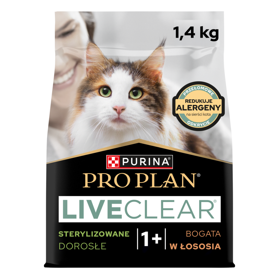 PRO PLAN® LIVECLEAR® Sterilised Adult – sucha karma dla kotów, bogata w Łososia