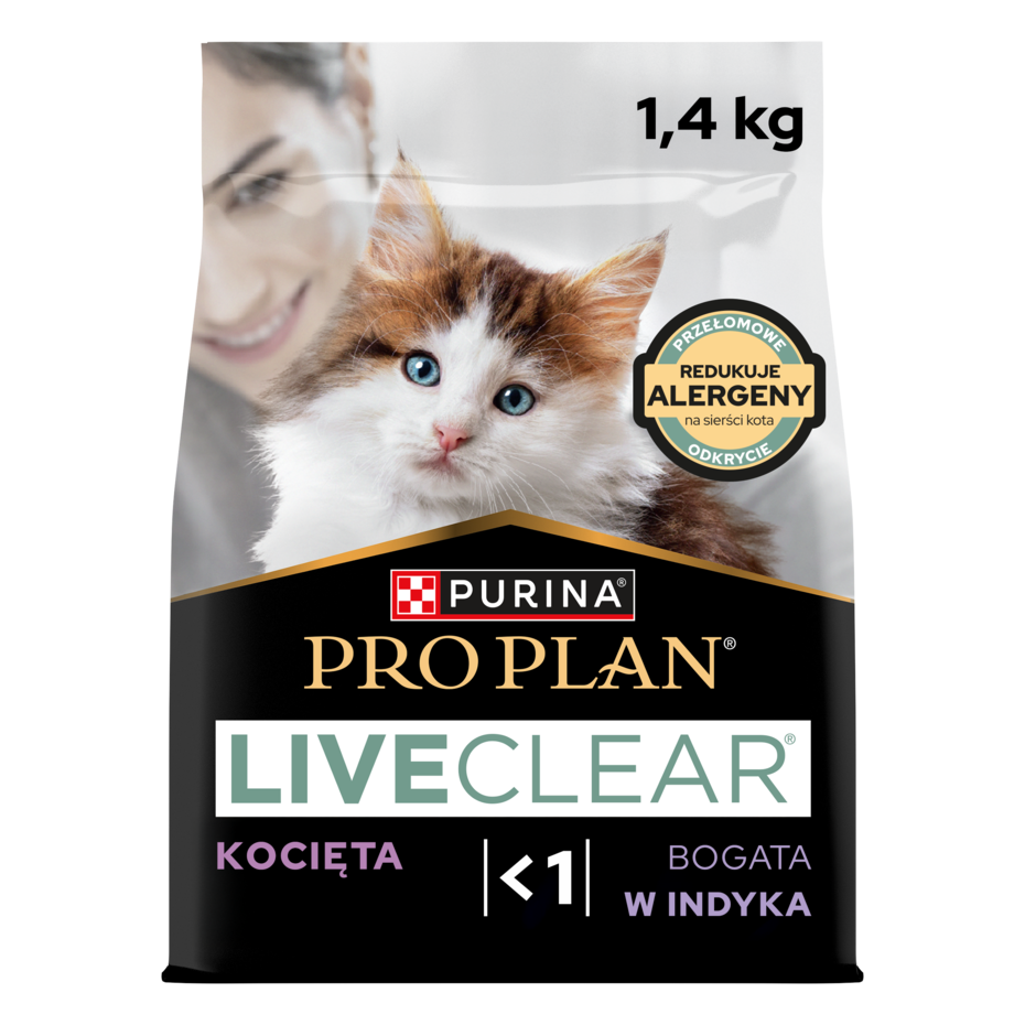 PRO PLAN® LIVECLEAR® Kitten <1, sucha karma dla kociąt, bogata w Indyka