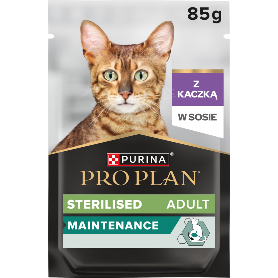 PRO PLAN® Sterilised Adult MAINTENANCE, Karma mokra dla kotów sterylizowanych, Delikatne kawałki z Kaczką w sosie