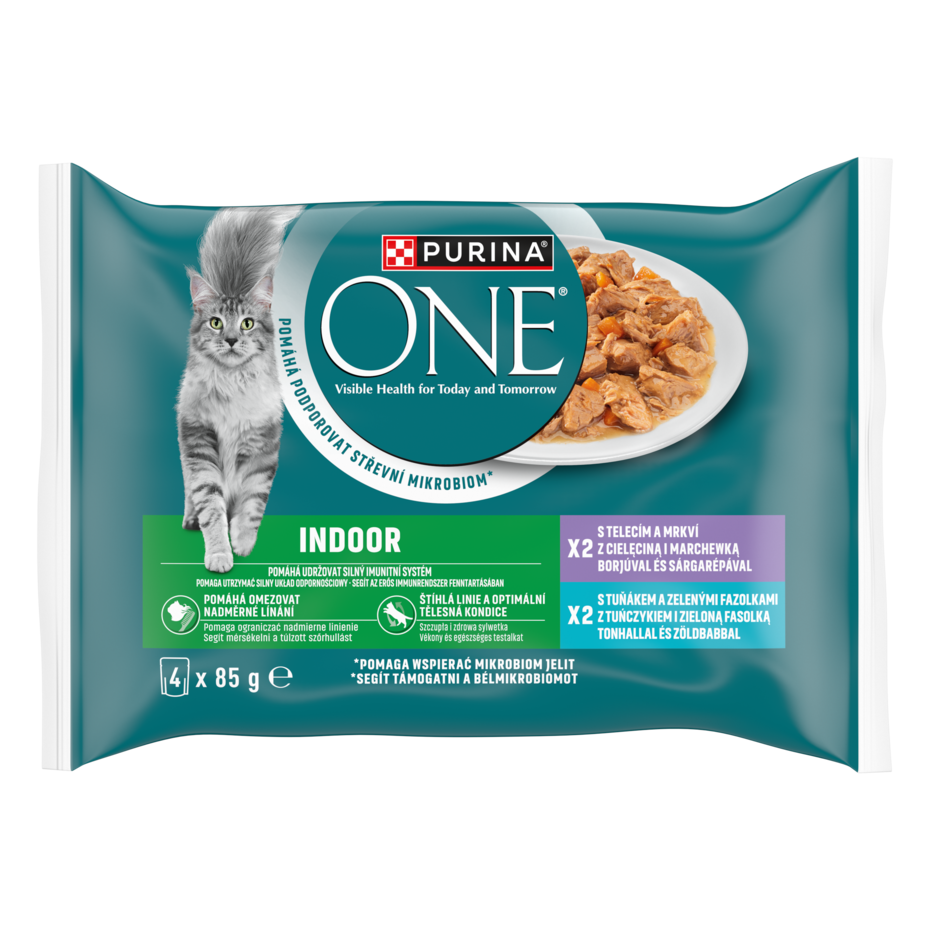 Purina® ONE® Indoor Mokra karma z Cielęciną i Tuńczykiem