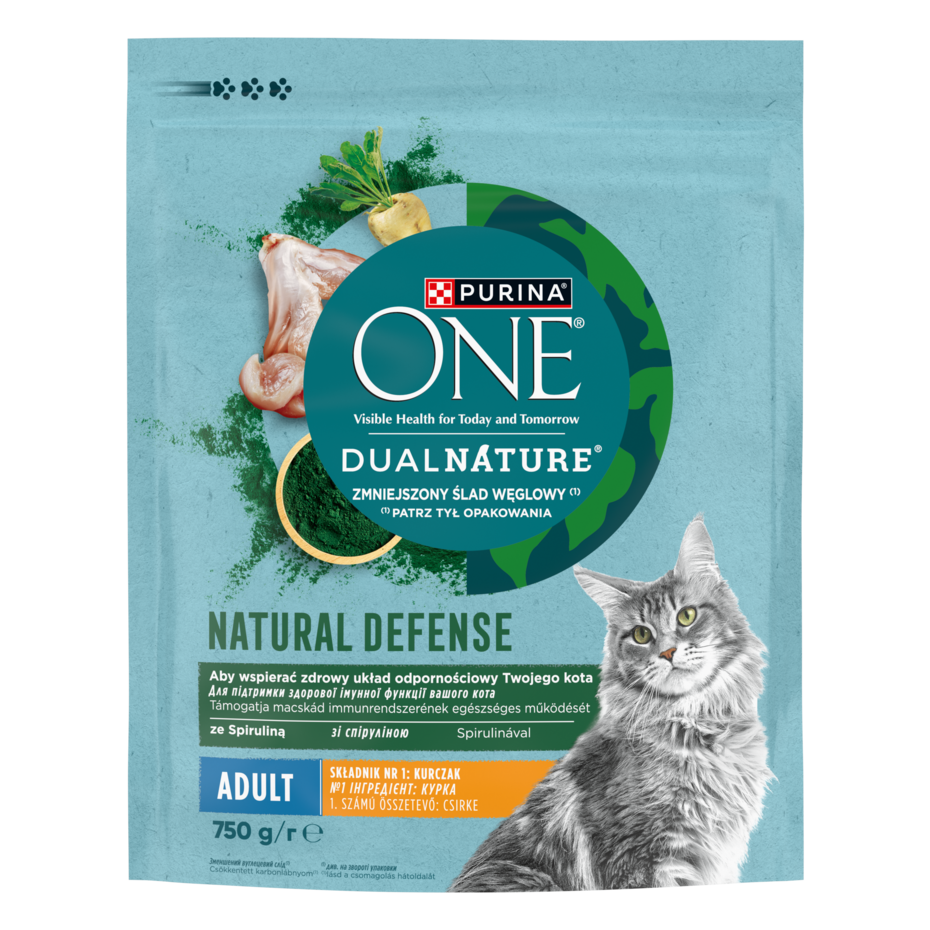 Purina® ONE® Dual Nature Spirulina – sucha karma z kurczakiem dla kotów