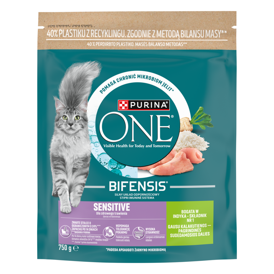 Purina® ONE® Sensitive, Bogata w Indyka i Ryż